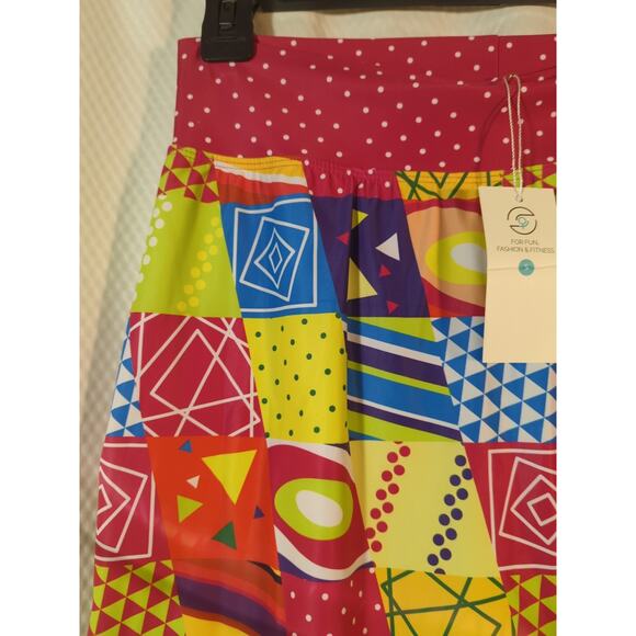 Skort Obsession ABSTRACT Women's Flutter Golf Tennis Knit Skort Size S NWT USA - Picture 2 of 8